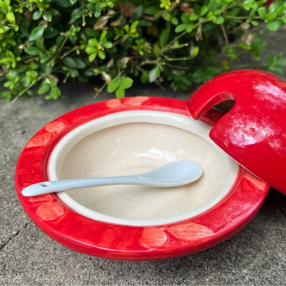 New Ceramic Jam or Honey Bowl with Spoon - Picture 4 of 8